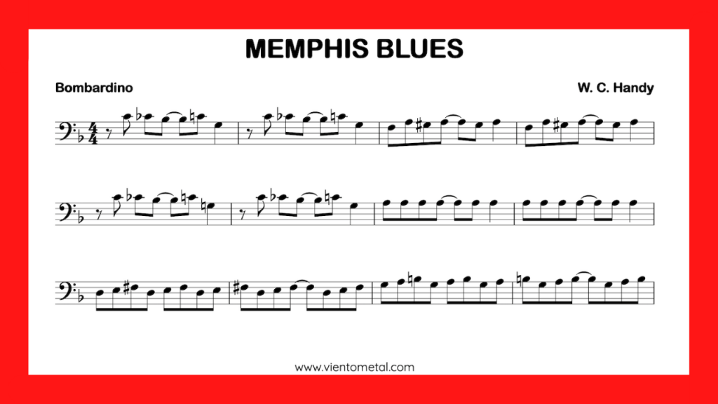 partitura bombardino fa Memphis Blues mini